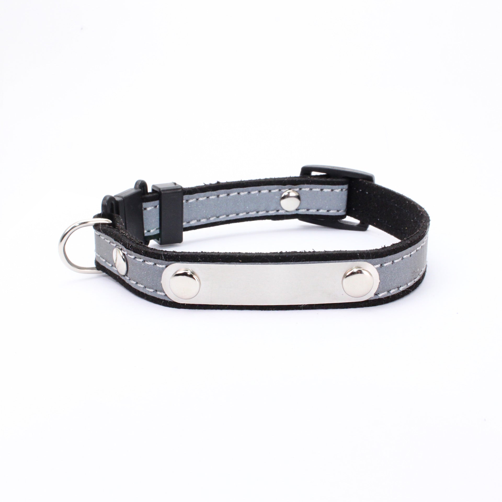 HKM-3813821 Light-Reflecting Monochrome Pet Collar for Cats - Safety Design in Brown, Black, Red, Purple, Dark Blue