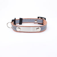 HKM-3813821 Light-Reflecting Monochrome Pet Collar for Cats - Safety Design in Brown, Black, Red, Purple, Dark Blue
