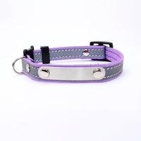 HKM-3813821 Light-Reflecting Monochrome Pet Collar for Cats - Safety Design in Brown, Black, Red, Purple, Dark Blue