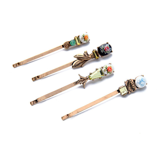 HKM-381395 Personalized Floral Alloy Hairpin - 7cm Decorative Accessory