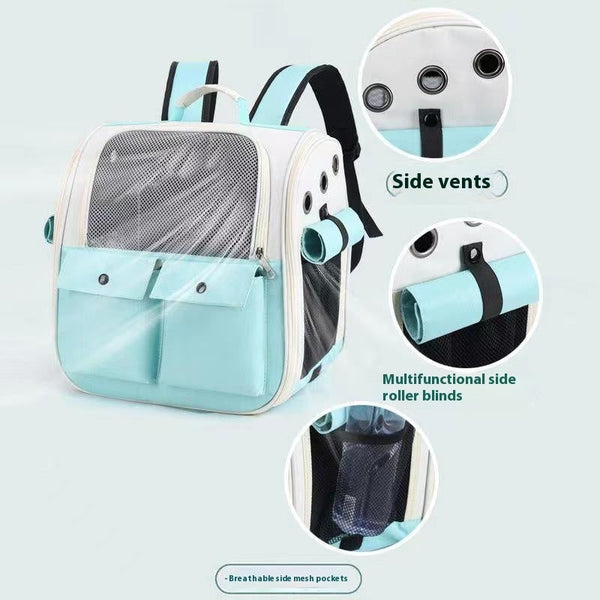 HKM-3814077 Large Capacity Transparent Pet Shoulder Bag - Outdoor Canvas in Various Colors