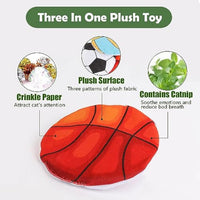 HKM-3815101 Interactive Cat Flying Disc Toy with Soft Plush, Catnip, and Mylar Crinkle Sound for Indoor Cats and Kittens