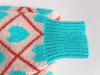 HKM-3815613 Warm Stretchy Dog Sweater with Diamond Heart Jacquard Design for Pugs, Bulldogs, and Bichons