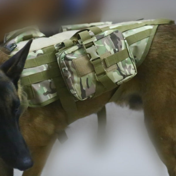 HKM-3816893 Outdoor Waterproof Tactical Dog Vest - Adjustable Nylon Pet Clothing in Multiple Colors and Sizes