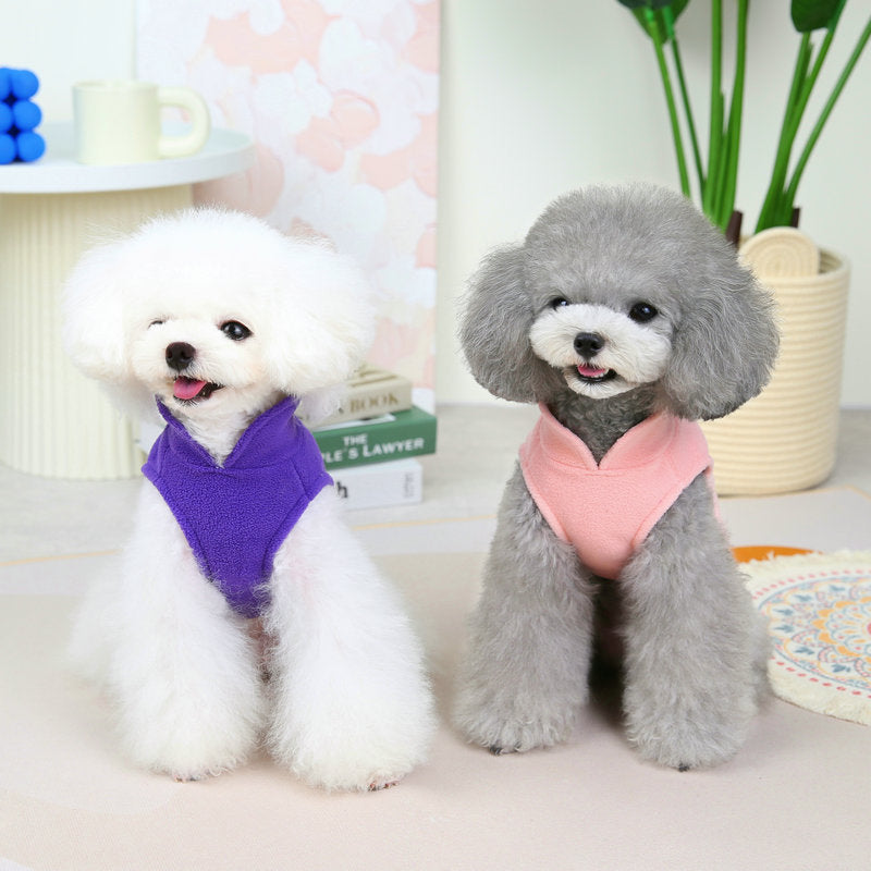 HKM-3817277 Cozy Casual Dog Clothes in Pink, Brown, Green, and Purple - Sizes S to 2XL