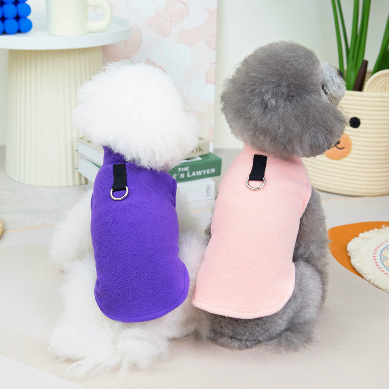 HKM-3817277 Cozy Casual Dog Clothes in Pink, Brown, Green, and Purple - Sizes S to 2XL