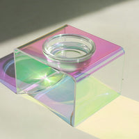 HKM-3817789 Dazzling Acrylic Pet Feeding Bowl for Small Dogs and Cats, Anti-Slip Design, Easy to Clean