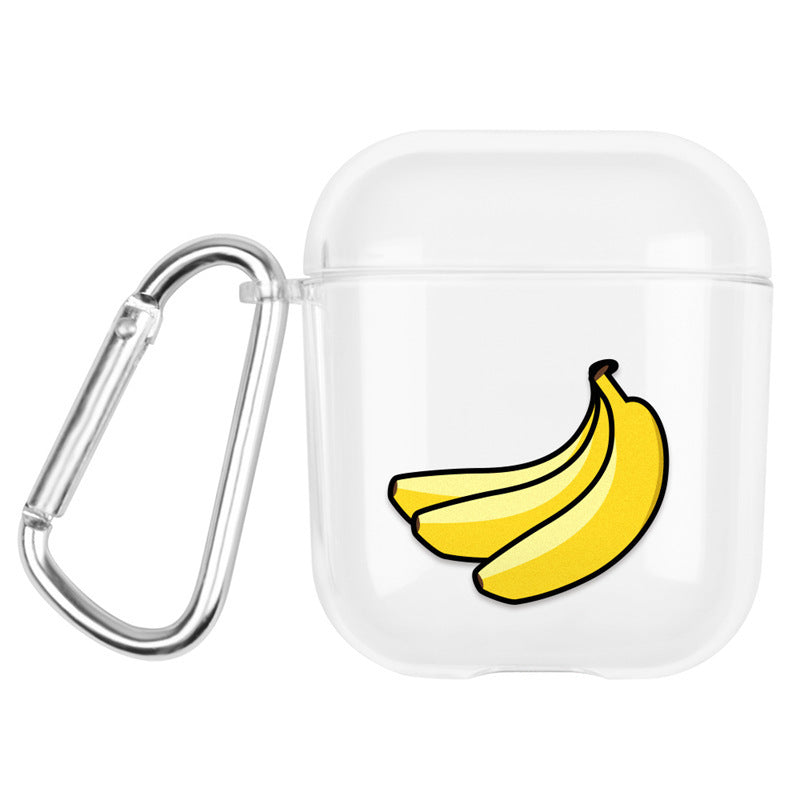 HKM-381843 Transparent Cartoon Hard Shell Case for Apple AirPods (1st & 2nd Generation) - Fun Graffiti Designs