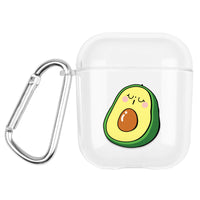 HKM-381843 Transparent Cartoon Hard Shell Case for Apple AirPods (1st & 2nd Generation) - Fun Graffiti Designs