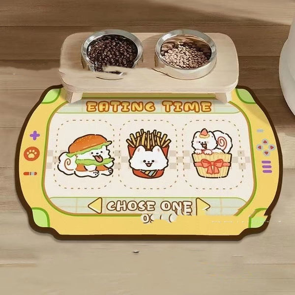 HKM-3819453 Non-slip Cat and Dog Placemat - Cute Animal Designs in Various Colors and Sizes