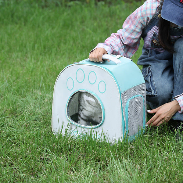 HKM-3819837 Portable Double Shoulder Pet Carrier Bag for Cats - Medium Soft Oxford Fabric, Multiple Colors Available