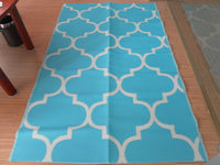 HKM-382163 Black and White Polypropylene RV Mat for Indoor and Outdoor Use