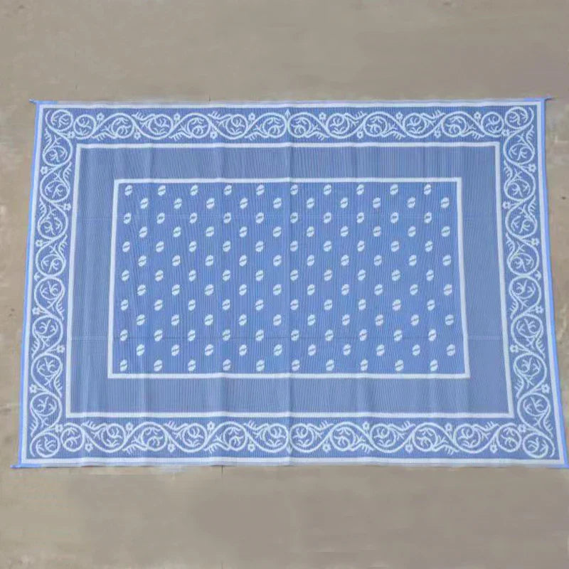 HKM-382163 Black and White Polypropylene RV Mat for Indoor and Outdoor Use