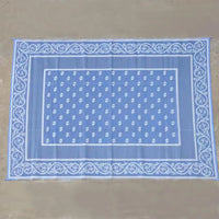 HKM-382163 Black and White Polypropylene RV Mat for Indoor and Outdoor Use