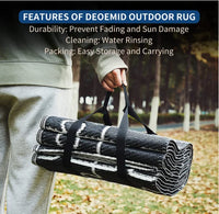 HKM-382163 Black and White Polypropylene RV Mat for Indoor and Outdoor Use