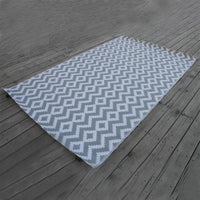 HKM-382163 Black and White Polypropylene RV Mat for Indoor and Outdoor Use