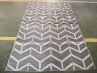 HKM-382163 Black and White Polypropylene RV Mat for Indoor and Outdoor Use