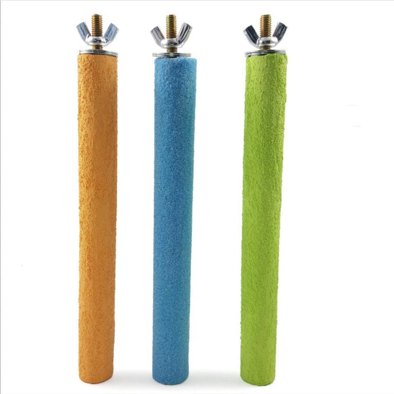 HKM-382163 Colorful Grinding Claw Stick for Small and Medium Birds, Natural Quartz Sand Material