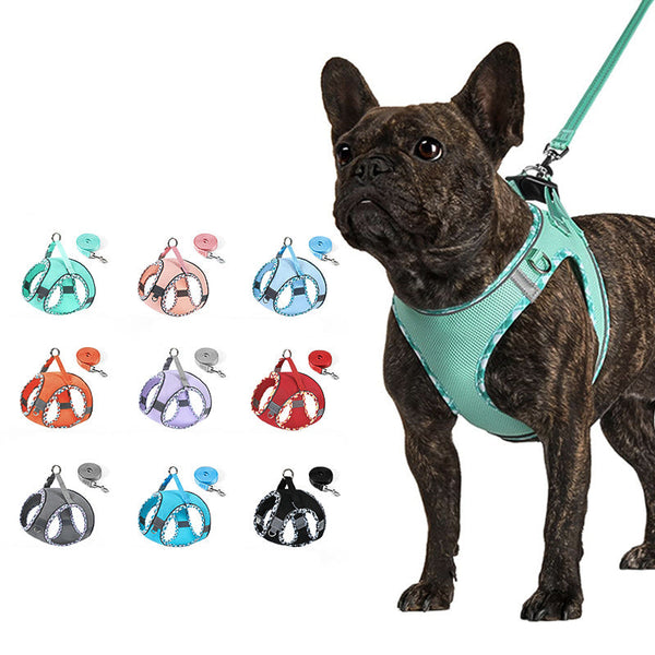 HKM-3822653 No-Pull Step-In Dog Harness with Leash - Breathable Mesh, Quick-Release Buckle, Reflective Outdoor Vest for Dogs and Cats