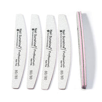 HKM-382291 Gray Half-Moon Nail File - Washable Non-Shedding Sanding Tool for Nail Care