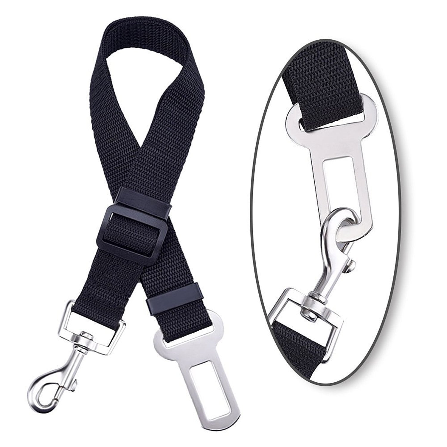 HKM-3823165 Adjustable Retractable Safety Belt Pet Leash - Elastic Polyester Design for Secure Pet Travel