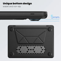 HKM-382355 Black PU Kickstand Cover for MacBook Air 13.6 (Model M2 A2681/M3 A3113)