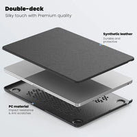 HKM-382355 Black PU Kickstand Cover for MacBook Air 13.6 (Model M2 A2681/M3 A3113)