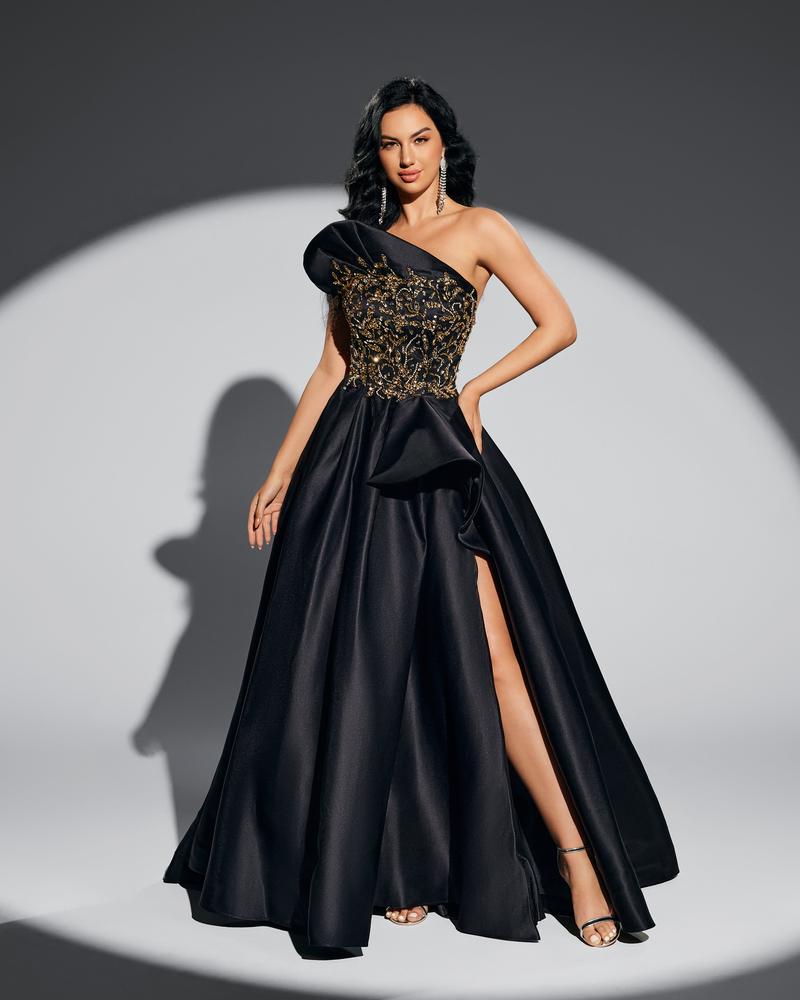 HKM-382355 Elegant Black Evening Dress for Women - Model EZ25079