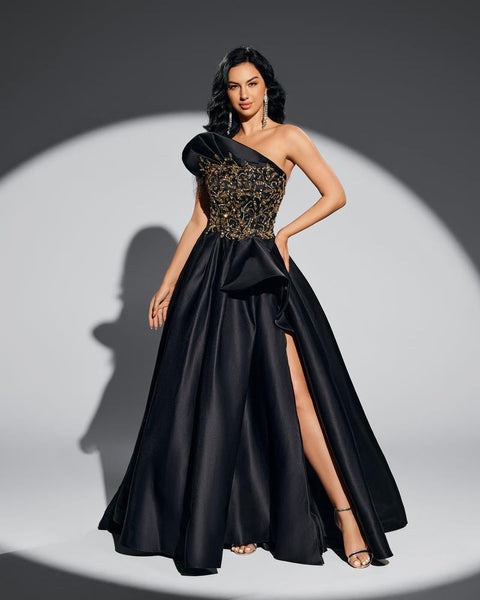 HKM-382355 Elegant Black Evening Dress for Women - Model EZ25079