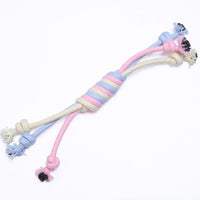 HKM-3824189 Interactive Cotton Rope Ball for Dogs and Cats - Bite Resistant Knot Toy in Macaron Colors
