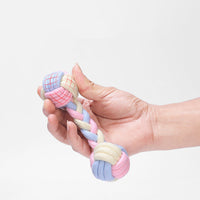 HKM-3824189 Interactive Cotton Rope Ball for Dogs and Cats - Bite Resistant Knot Toy in Macaron Colors