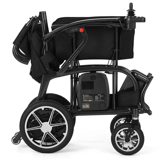 HKM-382675 Lightweight Carbon Fiber Electric Wheelchair for Adults - 140kg Load Capacity, Travel-Friendly Design, 3-Year Warranty