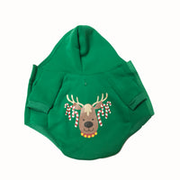 HKM-3827517 Cozy Christmas Deer Sweater for Small to Medium Dogs - Cotton Blend, Casual Style