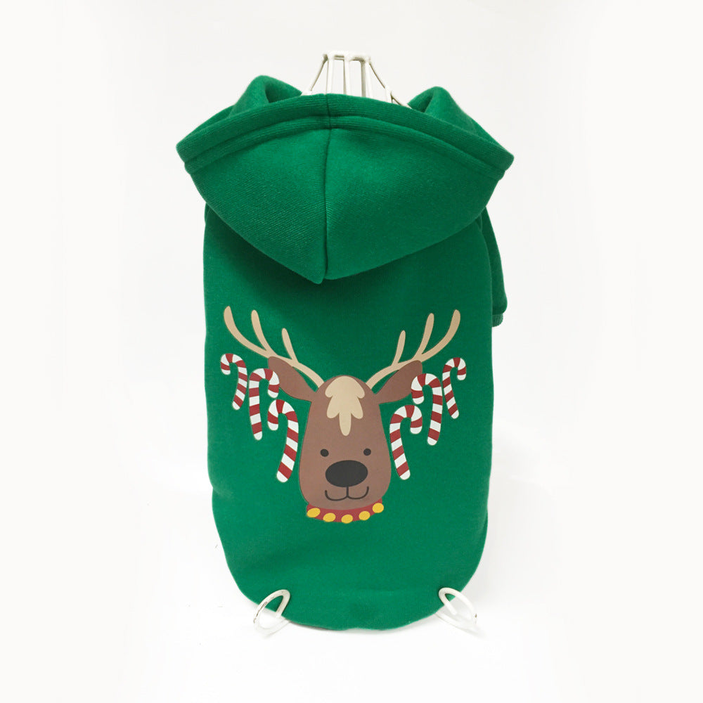 HKM-3827517 Cozy Christmas Deer Sweater for Small to Medium Dogs - Cotton Blend, Casual Style