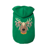 HKM-3827517 Cozy Christmas Deer Sweater for Small to Medium Dogs - Cotton Blend, Casual Style