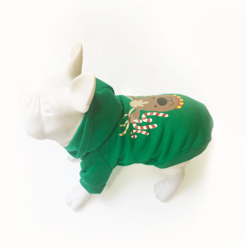 HKM-3827517 Cozy Christmas Deer Sweater for Small to Medium Dogs - Cotton Blend, Casual Style