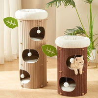 HKM-3828413 Cat Scratch Board Felt Nest for Cats - Wine Red & Camel Variants, Multi-layer Options Available