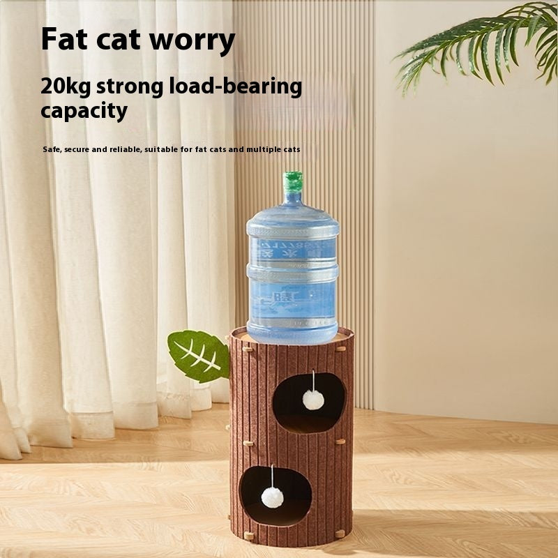 HKM-3828413 Cat Scratch Board Felt Nest for Cats - Wine Red & Camel Variants, Multi-layer Options Available