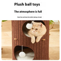 HKM-3828413 Cat Scratch Board Felt Nest for Cats - Wine Red & Camel Variants, Multi-layer Options Available