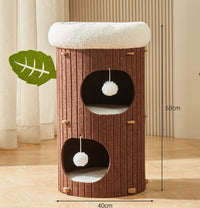 HKM-3828413 Cat Scratch Board Felt Nest for Cats - Wine Red & Camel Variants, Multi-layer Options Available