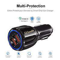 HKM-382867 Smart Car Charger with USB Interface, 24V Input, 5V/9V/12V Output, 1800mA Charging Current