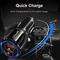 HKM-382867 Smart Car Charger with USB Interface, 24V Input, 5V/9V/12V Output, 1800mA Charging Current