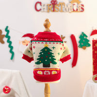 HKM-3828925 Green Christmas Tree Dog Sweater with Matching Red Venus Hat - Available in Multiple Sizes