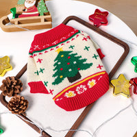 HKM-3828925 Green Christmas Tree Dog Sweater with Matching Red Venus Hat - Available in Multiple Sizes