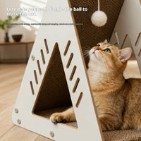 HKM-3829309 Triangular Corrugated Cardboard Cat Scratching Board and Nest Climbing Frame