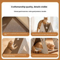 HKM-3829309 Triangular Corrugated Cardboard Cat Scratching Board and Nest Climbing Frame