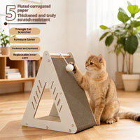HKM-3829309 Triangular Corrugated Cardboard Cat Scratching Board and Nest Climbing Frame