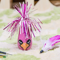 HKM-3829949 Toy Feather Tumbler with Automatic Swinging Motion - Eco-friendly ABS, 6.5x21.5cm
