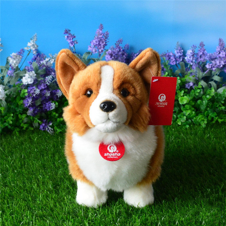HKM-383123 Corgi Plush Toy - Soft Simulation Dog Doll, Standing 33 cm