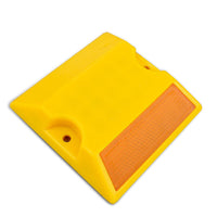 HKM-383187 Reflective Road Safety Sign for Driveways, Private Roads, and Parking Lots - Yellow Plastic, 10x10x2cm